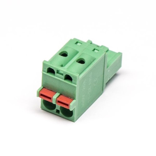 Spring Cage Terminal Blocks PCB Mount Green Straight Pluggable Coonector