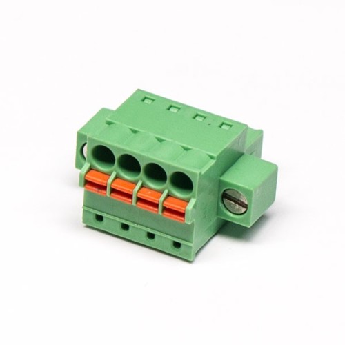 Spring Pluggable PCB Connectors Through Hole Straight Green Connector