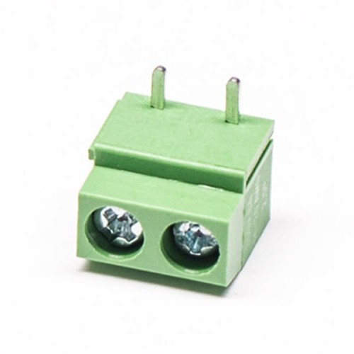 2 pin Screw Terminal 90 Degree Right Angled Green PCB Terminal Blcok