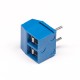 PCB Mount Screw Terminal Block Angled 2pin Through Hole Blue