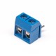 PCB Mount Screw Terminal Block Angled 2pin Through Hole Blue