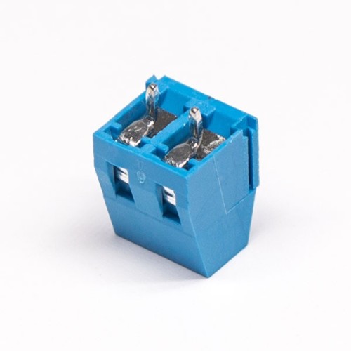 PCB Screw Terminal Block 2pin Straight PCB Mount Through Hole Blue