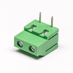 PCB Screw Terminal Connectors 2pin Right Angled Green Through Hole