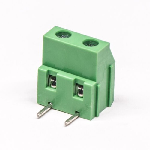 PCB Screw Terminal Connectors 2pin Right Angled Green Through Hole