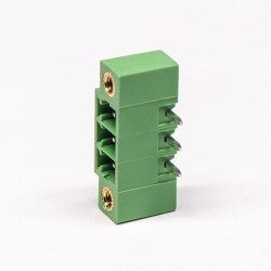 3 pin Terminal Block Connector Right Angle with 2 Screw Hole Green Pluggable Connector