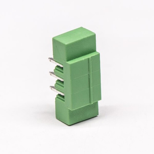 3 pin Terminal Block Connector Right Angle with 2 Screw Hole Green Pluggable Connector