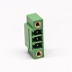 3 pin Terminal Block Connector Right Angle with 2 Screw Hole Green Pluggable Connector