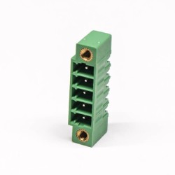 5 pin Terminal Block Straight Through Hole Green Pluggable Connector