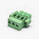 Plug in Terminal Block Connector 5pin Flange Mounting Green Straight Connector