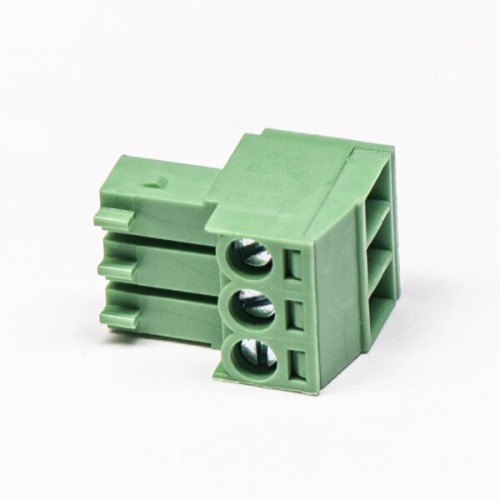 Plug in Terminal Block Connector Straight Through Hole with 3 Screw Green Connector