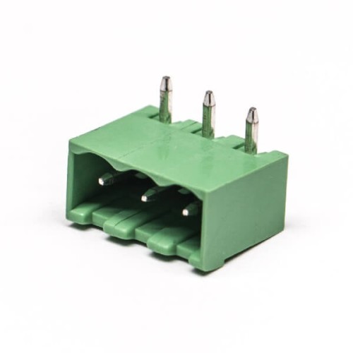 Right Angle Terminal Blocks 3pin Green Plug-in Connector