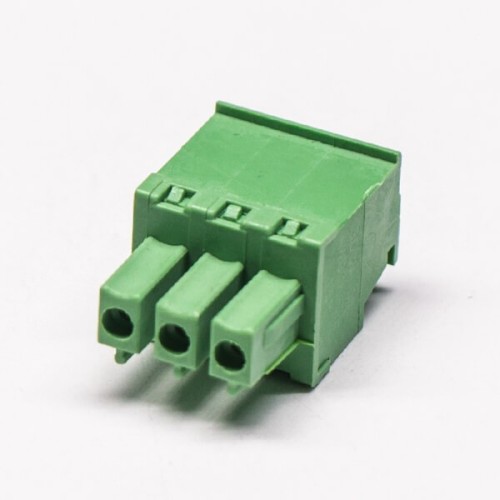 Terminal Block Plug Socket 3pin Straight Through Hole Crimp Connector