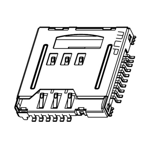 Micro SIM (6Pin) + Micro SD Card (8Pin) Holder MUP-M618