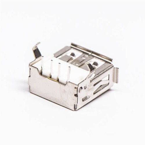 USB Port 2.0 Right Angled Female Through Hole White