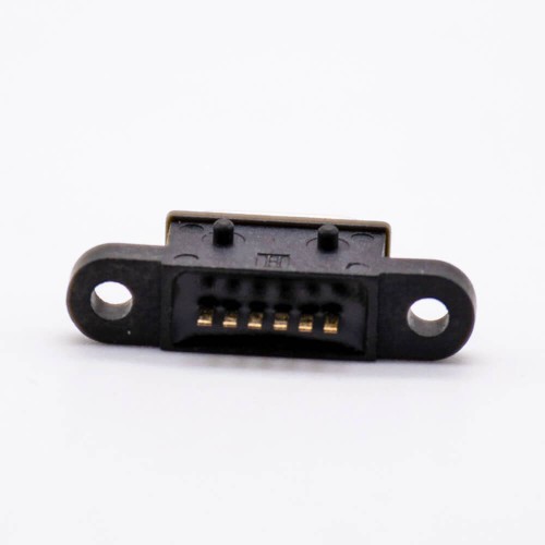 Waterproof USB C Connector IPX8 SMT 6 Pin With Waterproof Rubber Ring With holes