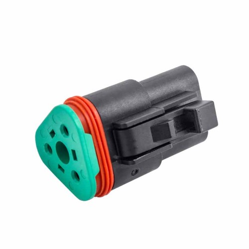 3 Pin Female Jack Waterproof Black Automotive Sealed Connector for Electric Vehicles Excluded Contacts DT06-3S-P012