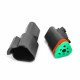 Black 3 Pin Waterproof Automotive Sealed Connector 3P Male Female Mating Connector PA66 Elecbee (Excluded Contacts)