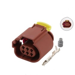 Female Automobile Equivalent 6 Pin Cable Waterproof Connector