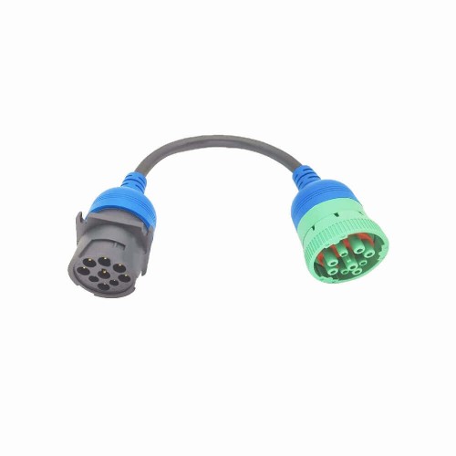 J1939 9 Pin Male to Female CAN3 (vehicle) to CAN1 (PC) Crossover Adapter Cable 12 Inch