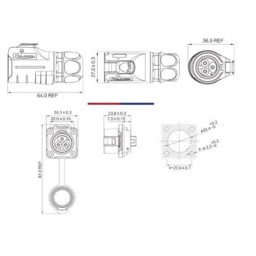 7 Pin Male Plug Waterproof IP67 Circle Connector Aviation Plug LP20 Series