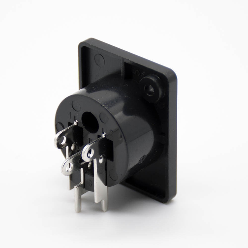 3 pin XLR connectors Female XLR cable receptacle 90°