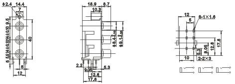 3 Pin RCA Connector PCB Mount Black Right Angle Vedio Computer