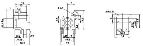 PCB Mount RCA Right Angle Connector Female Black Nickel Plated