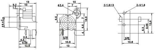 PCB Mount RCA Yellow Connector Female Angled Nickel With ABS Vertical Socket