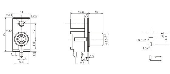 RCA Female Connector End Nickel Plated 90 Degree With Black Hood for PCB