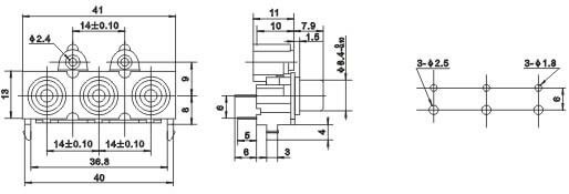 RCA Socket Straight For PCB Nickel Plated