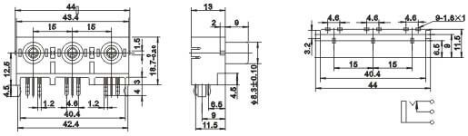 Zinc Alloy RCA Panel Female Connector Jack for PCB Mount