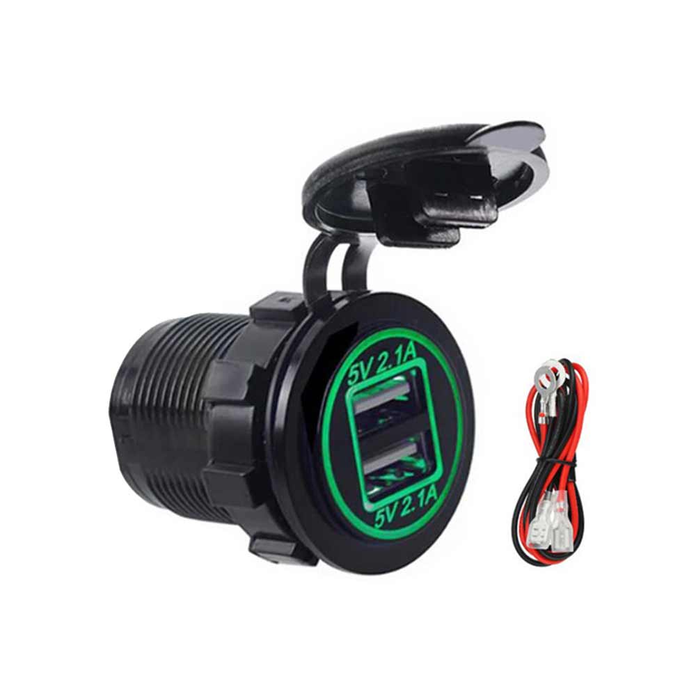 12-24V Automotive Modification 4.2A Dual-Ring USB Car Charger