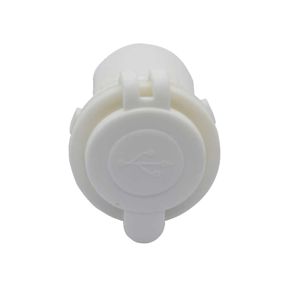 12V-24V RV Marine Bus Modified White Car Dual USB Charger, 5V 3.1A Power Cigarette Lighter Socket