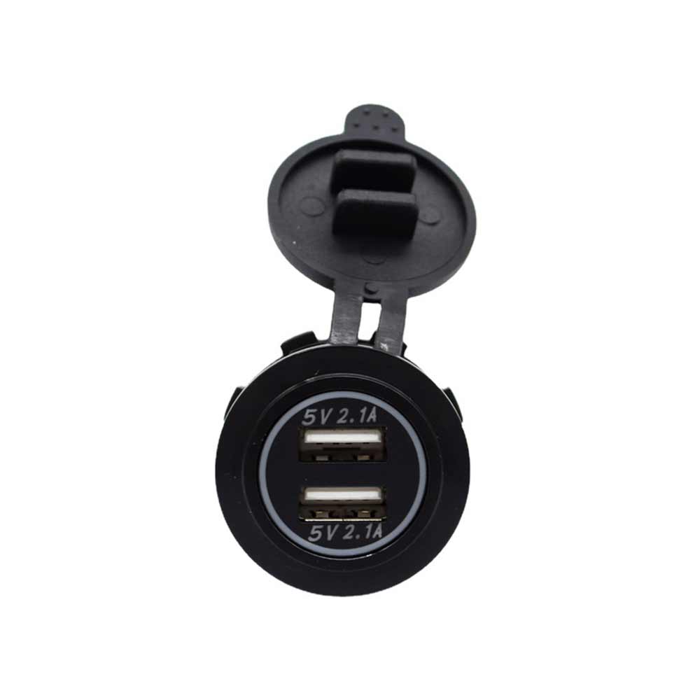 4.2A Dual USB Charger with Aluminum Alloy Casing DC12-24V Automotive and Marine Modified USB Charger for Cars and Boats