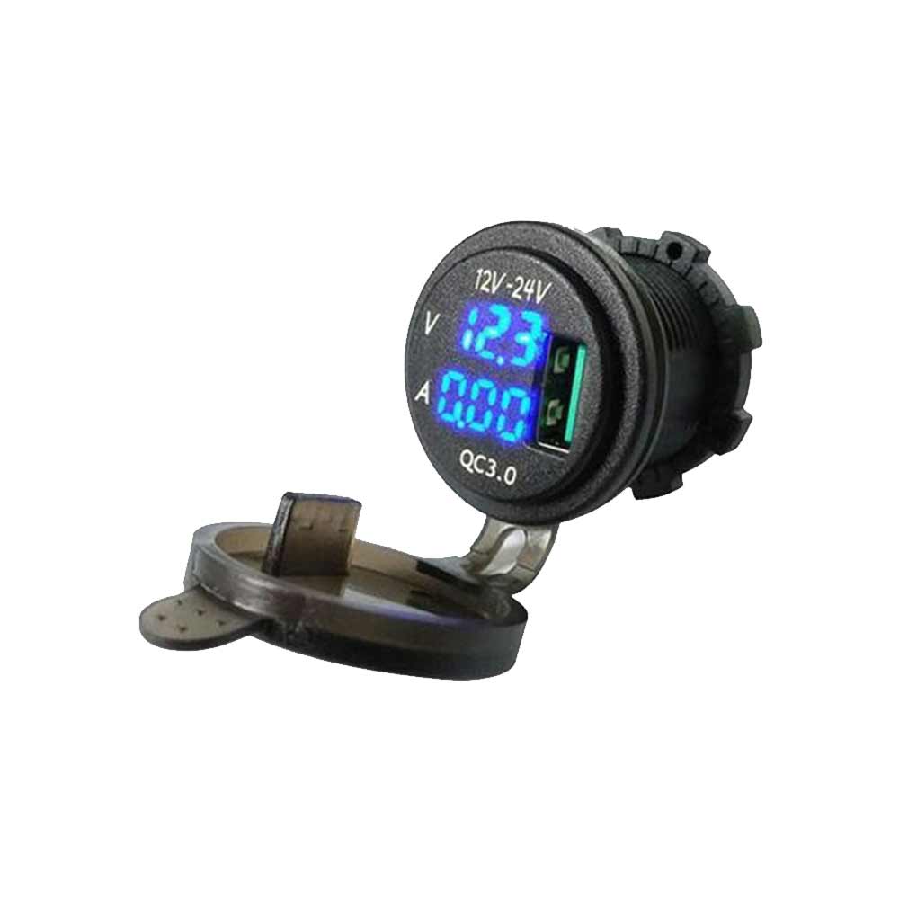 Automotive Voltage and Current Meter QC3.0 Combo Modified In-car Phone USB Charger with Fast Charging Modification