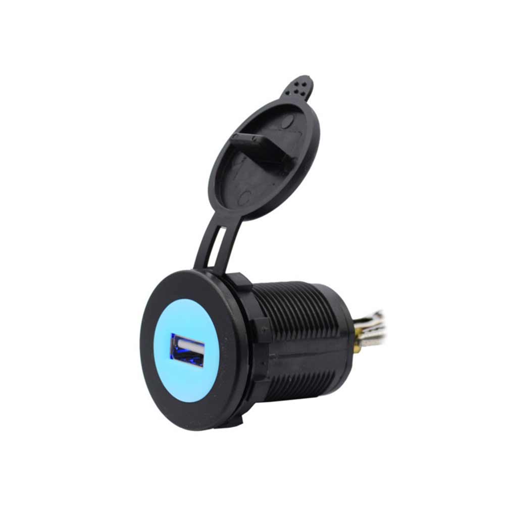 USB Charger for Automotive and Marine Modification 2.1A 3.1A 4.2A to 5V Blue Light Charger