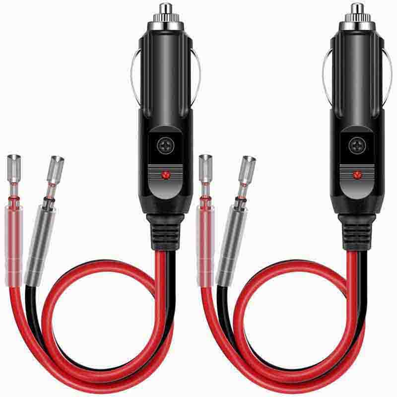 Power Supply Cord Car 12/24V Cigarette Lighter Plug Adapter With Cable 0.3m Tail Wires Terminal