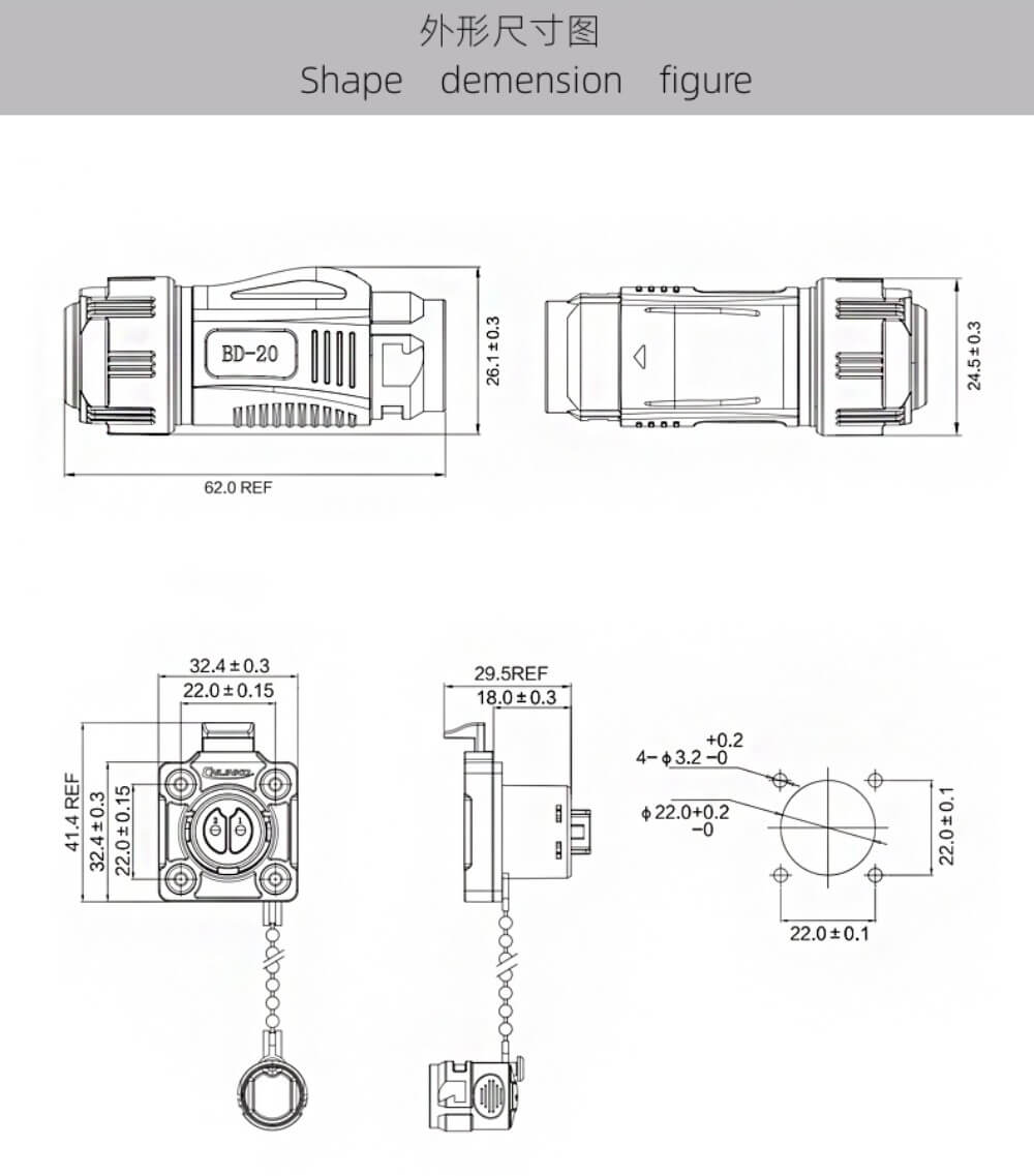 Waterproof Ip67 Connector 7 Pin Pbt Industrial Plug Socket Male Female Quick Electrical Ac Power Adapter Connectors