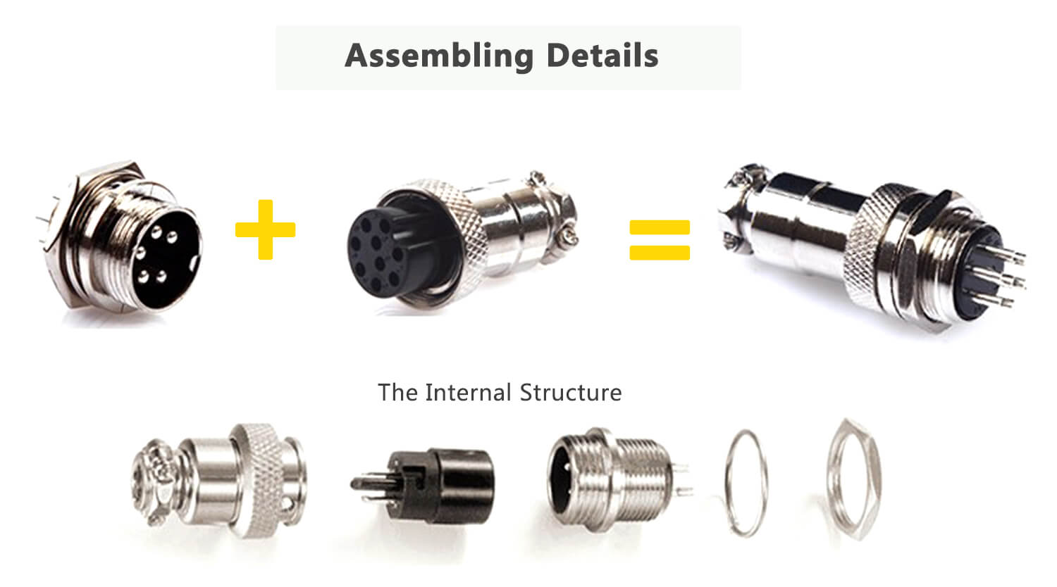 2 Pin Aviation Connector and GX40 3 Holes Flange Reveser Female Connector