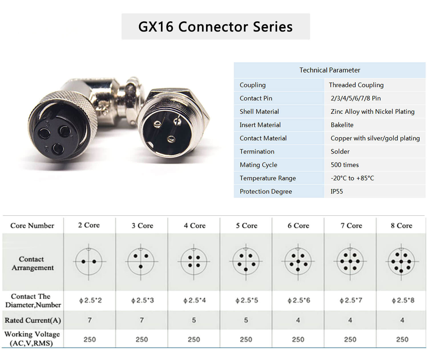 10pcs GX16 Right Angle Connector 4 pin Male Socket and Female Plug