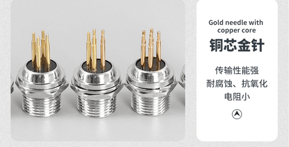 Circular GX12 Straight Panel Mount 5 Pin Aviation GX12 Standard Connector Male Socket for PCB