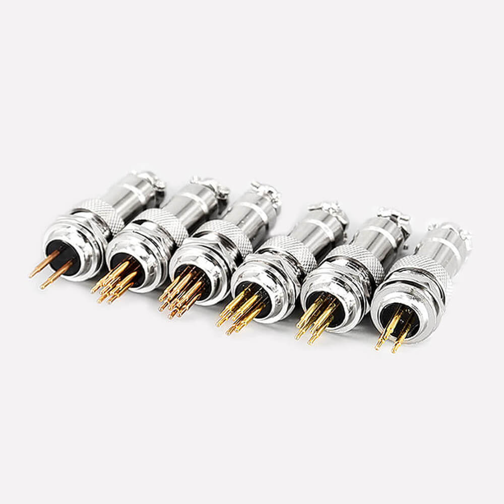 Circular GX12 Straight Panel Mount 5 Pin Aviation GX12 Standard Connector Male Socket for PCB