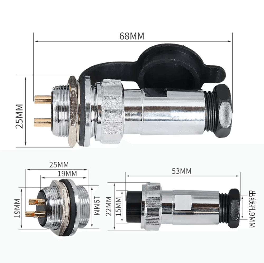 Aviation Connector Waterproof GX20 10pin Straight Male and Female Metal Connector