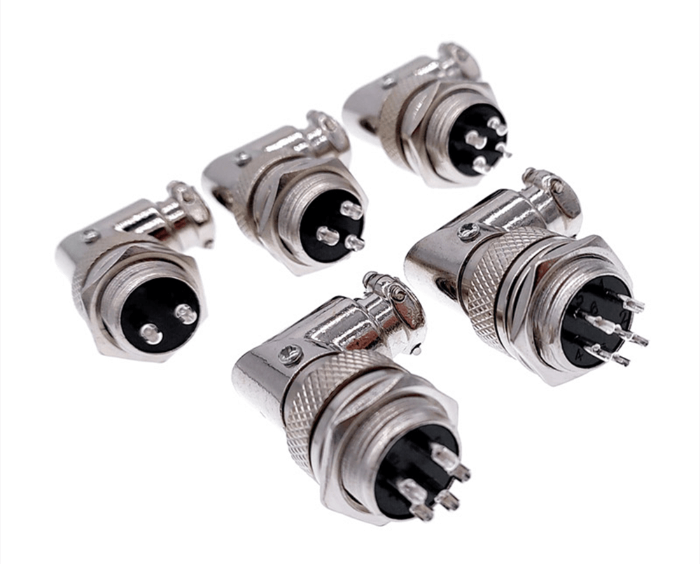 GX20 12 Pin Connector Angled Female Plug Aviation Wire Connector Metal Male Socket Back Mount Solder Cup