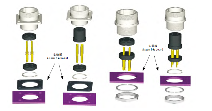 P20 2-Pin Female Plug and Male Socket Straight Set P20K2Q P20J2A