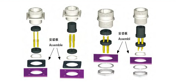 15 Pin Connector P24 Male Straight Socket Square 4 holes Flange Mounting Solder Cup for Cable