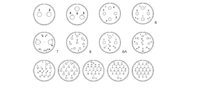 14 Pin Connectors P32 Male Straight Socket Square 4 holes Flange Mounting Solder Cup for Cable