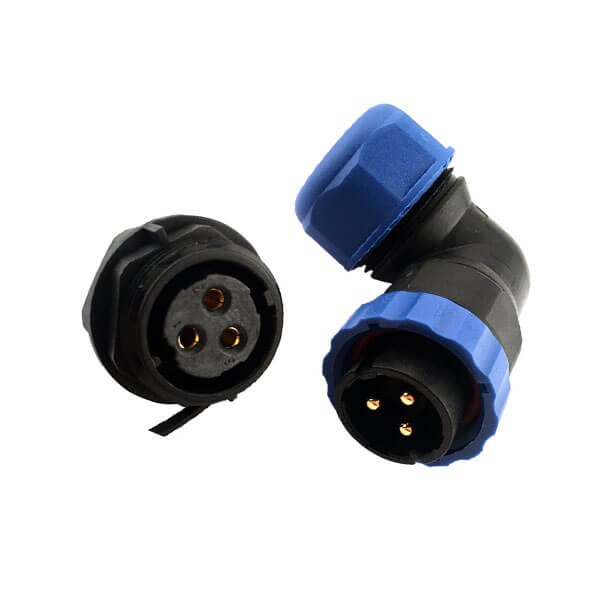 3 Pin Waterproof Connector SP21 3 Pole Cable Connector Angle