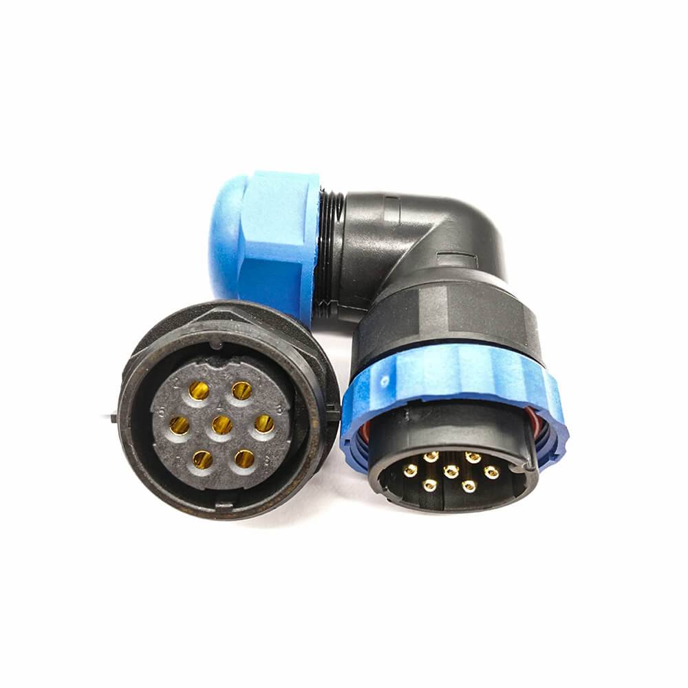 7 Pin Connector Aviation Connector SP29 Plug Angled&Socket Rear-nut Mount