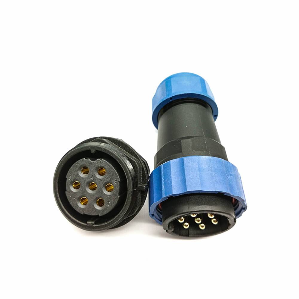 Elecbee IP68 SP29 7Pin Aviation Connector Plug Straight&Socket Rear-nut Mount